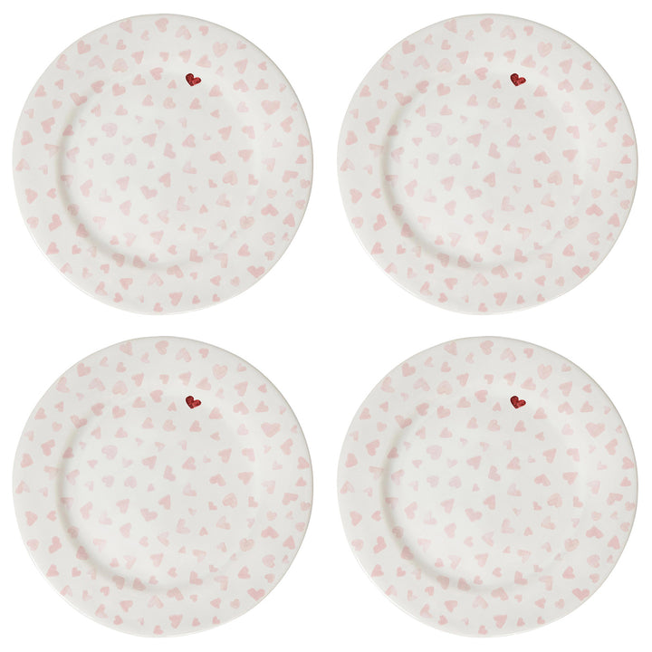 Love You More Dessert/Salad Plate Set/4 - Pink