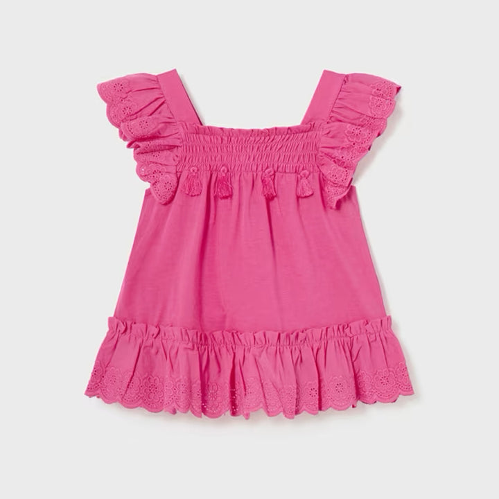 Magenta Ruffled Loose Shirt