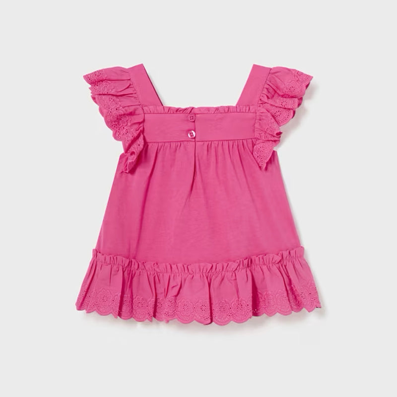Magenta Ruffled Loose Shirt