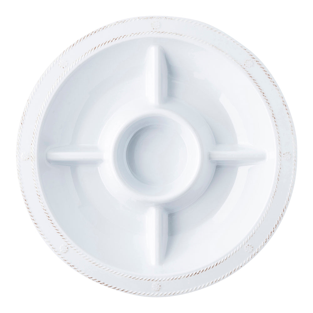 Berry & Thread Melamine 15" Crudite Platter - Whitewash