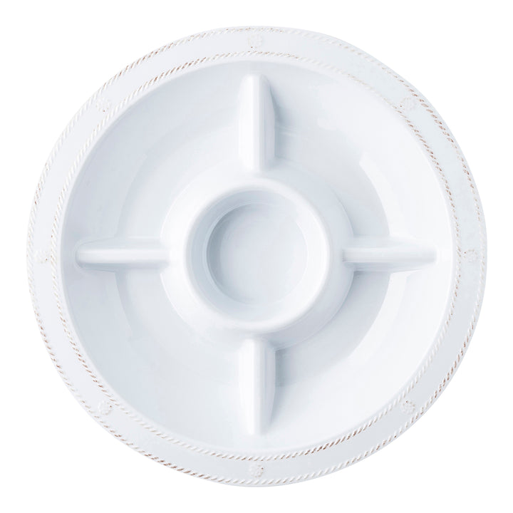 Berry & Thread Melamine 15" Crudite Platter - Whitewash
