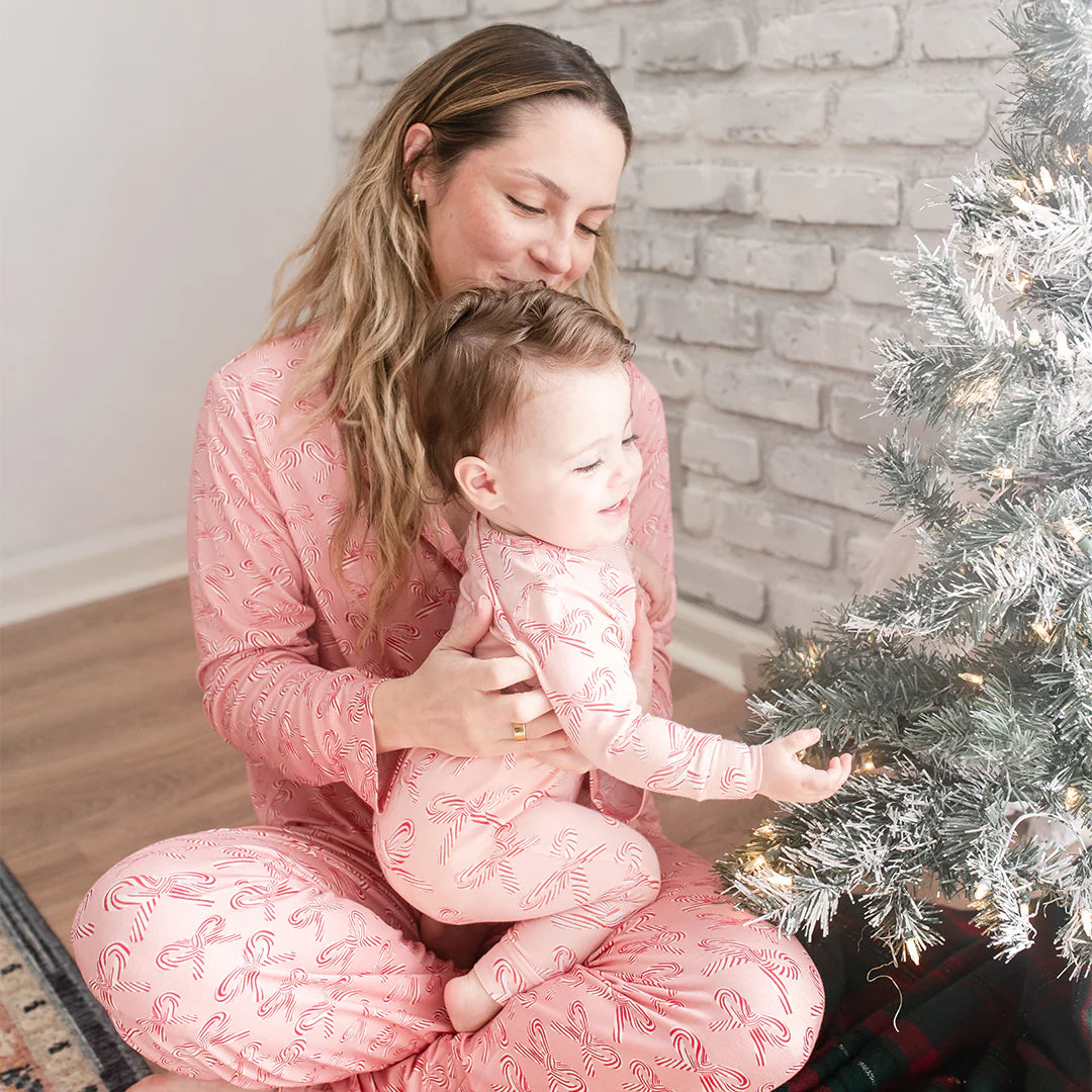Womens Bamboo PJ Set - Candy Cane Bows