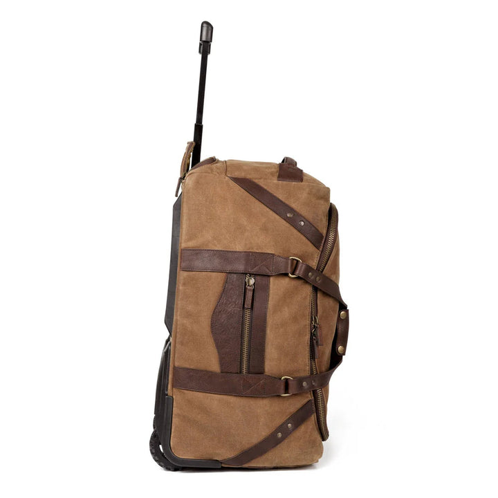 Campaign Waxed Canvas Wheeled Rolling Carry-On Duffle Bag