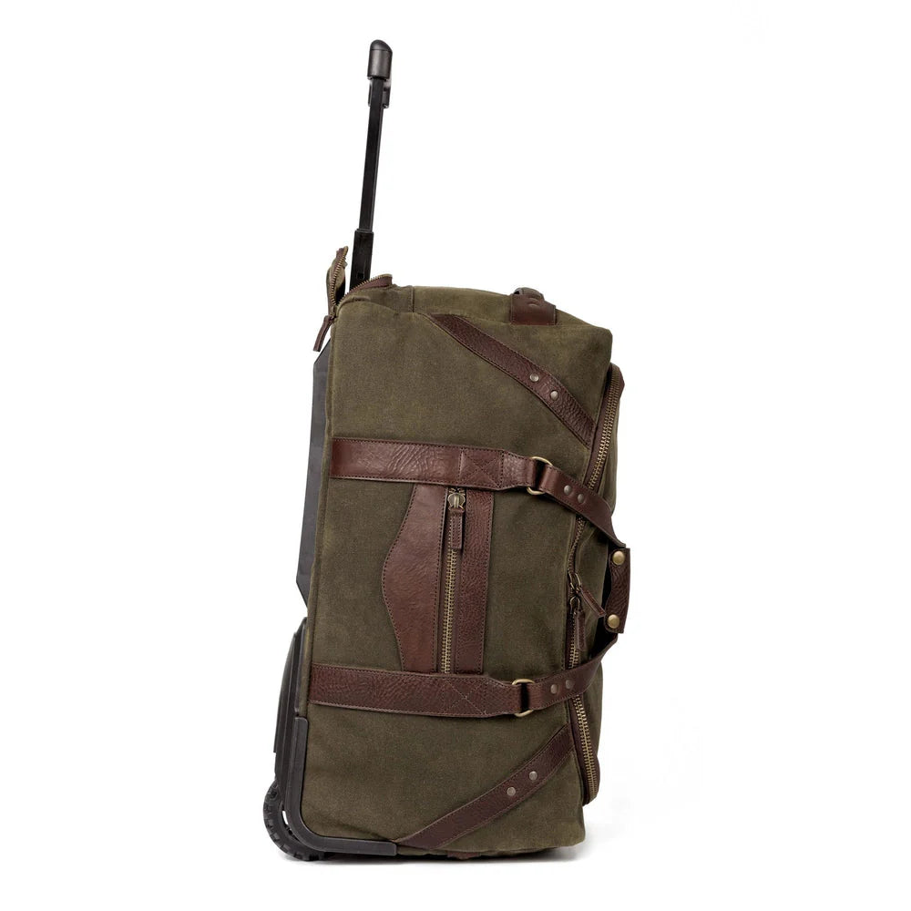Campaign Waxed Canvas Wheeled Rolling Carry-On Duffle Bag