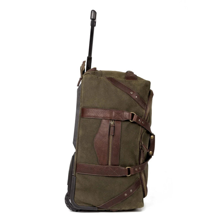 Campaign Waxed Canvas Wheeled Rolling Carry-On Duffle Bag