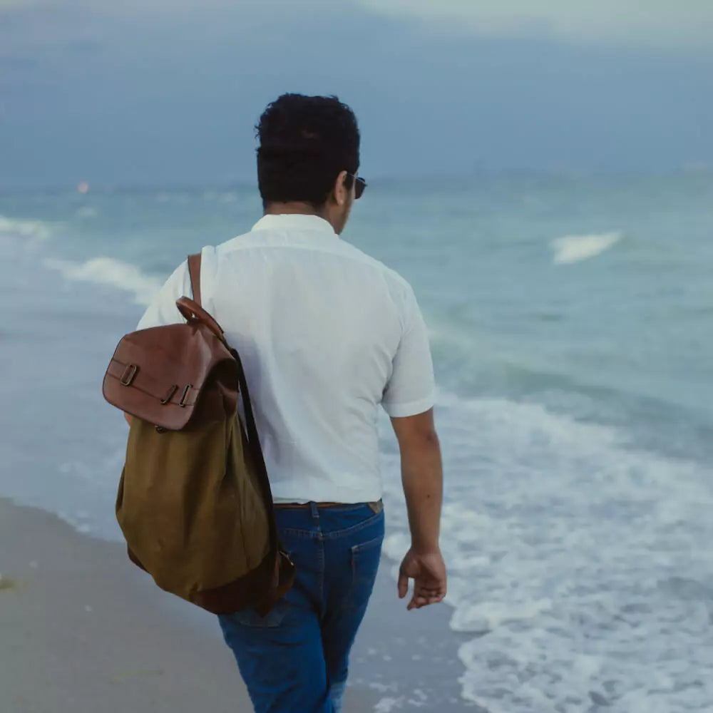Heritage Waxed Canvas Steamer Backpack