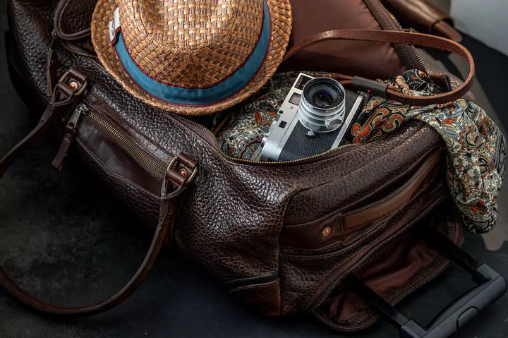 Theodore Leather Wheeled Carry-On Duffle Bag