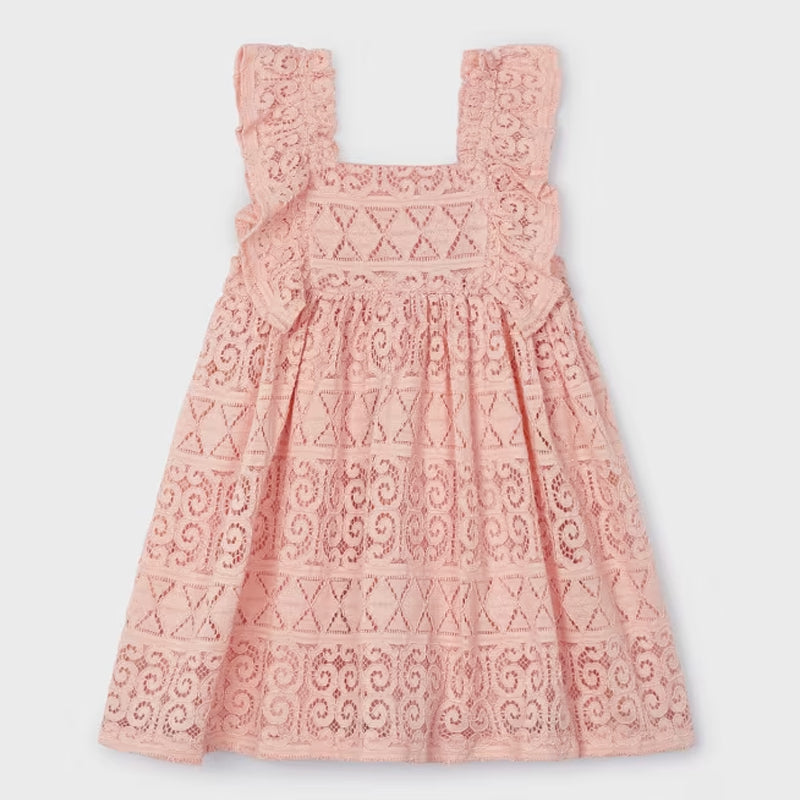 Nude Pink Crochet Dress