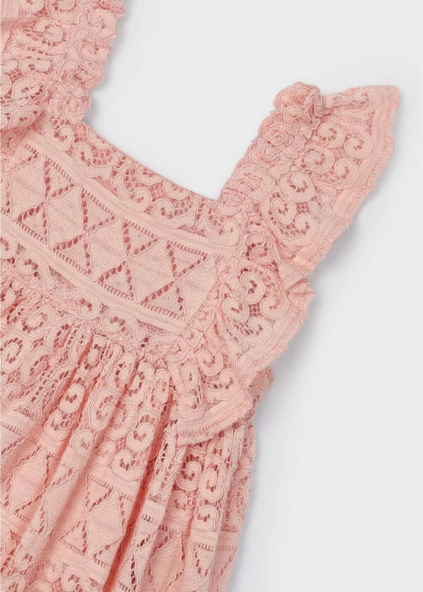 Nude Pink Crochet Dress