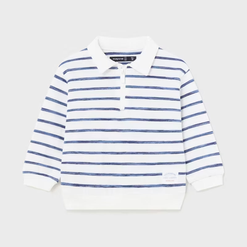 Navy Blue Striped Sweatshirt