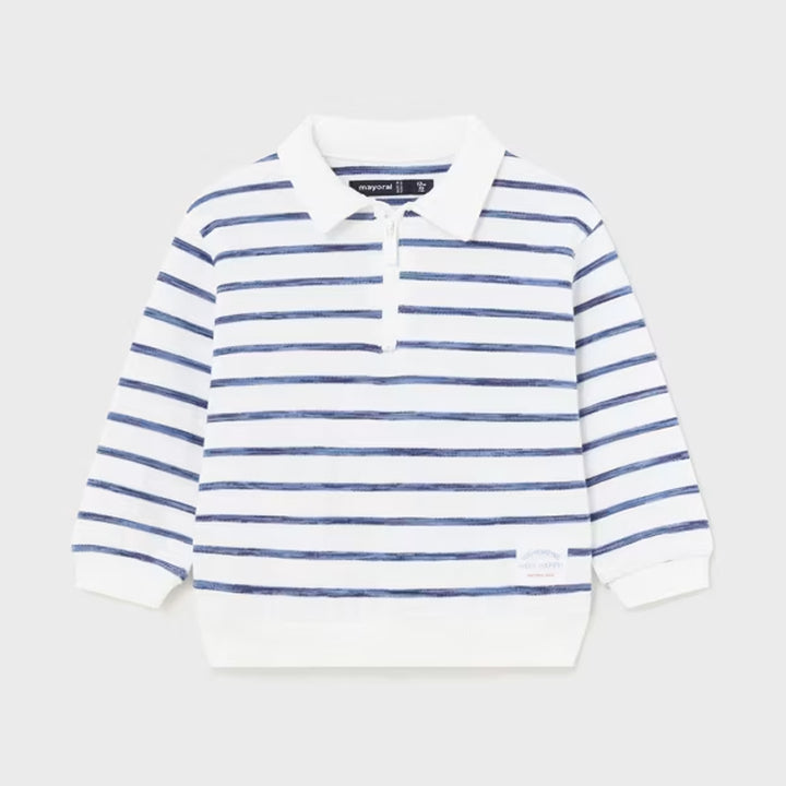Navy Blue Striped Sweatshirt