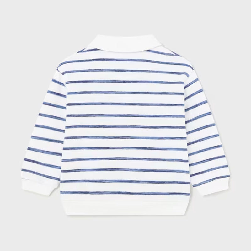 Navy Blue Striped Sweatshirt