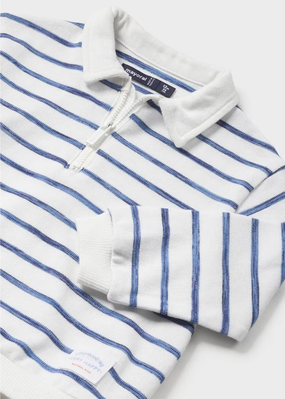 Navy Blue Striped Sweatshirt