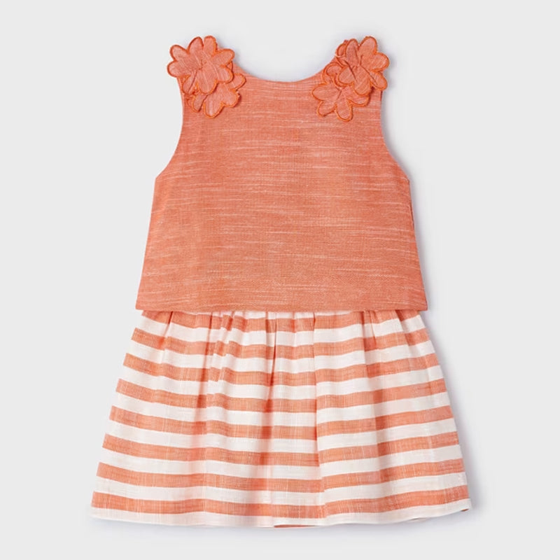 Orange Two-Piece Skirt Set