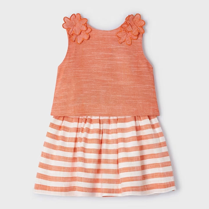 Orange Two-Piece Skirt Set