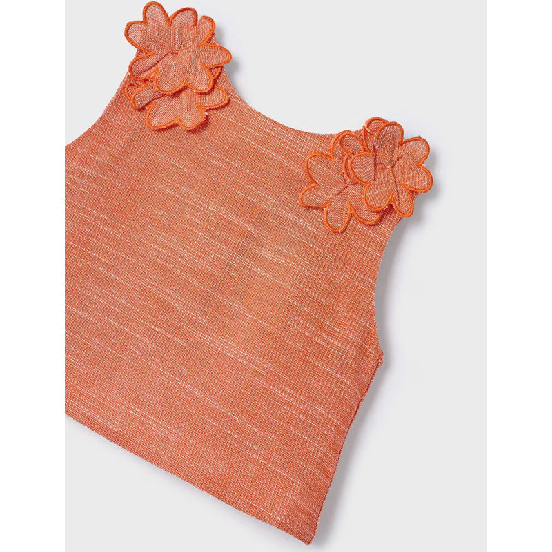 Orange Two-Piece Skirt Set