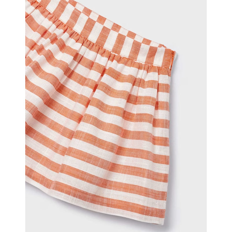 Orange Two-Piece Skirt Set