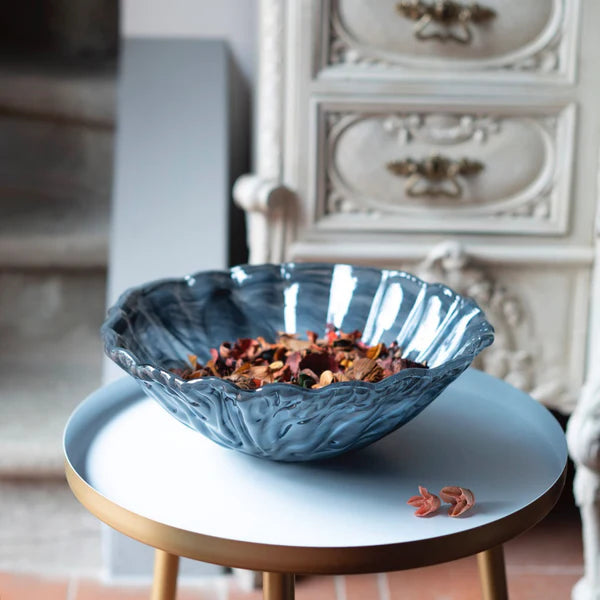 Onda Glass Gray Large Bowl