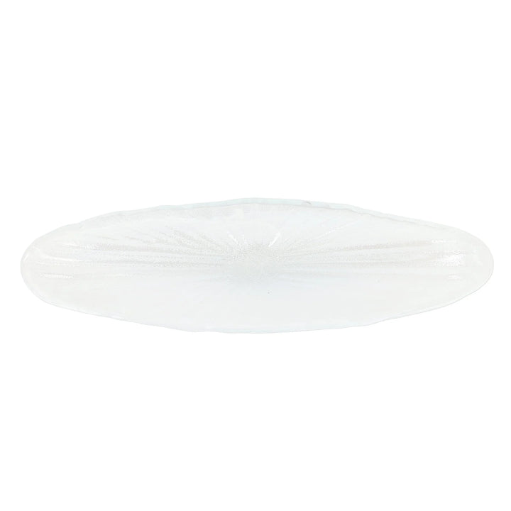 Onda Glass White Long Oval Bowl