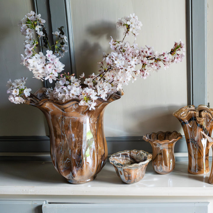 Onda Glass Tortoiseshell Large Tulip Vase