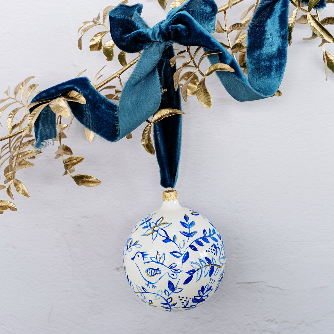 Ornaments Blue and White Birds Ornament