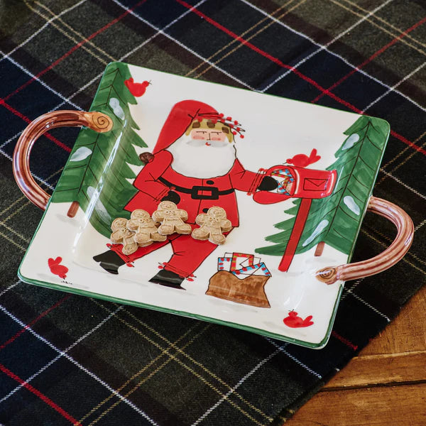 Old St. Nick Handled Square Platter