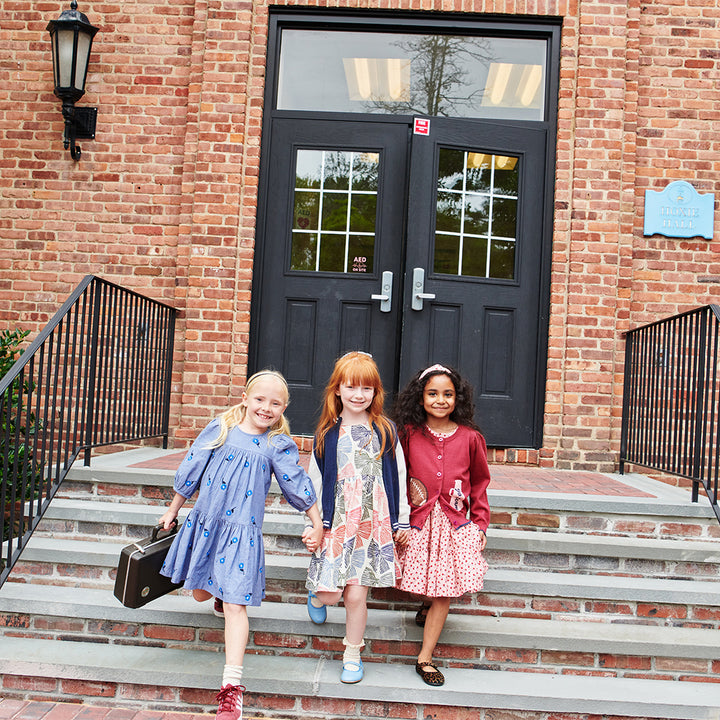 Girls Adaline Dress - Multi Striped Bows