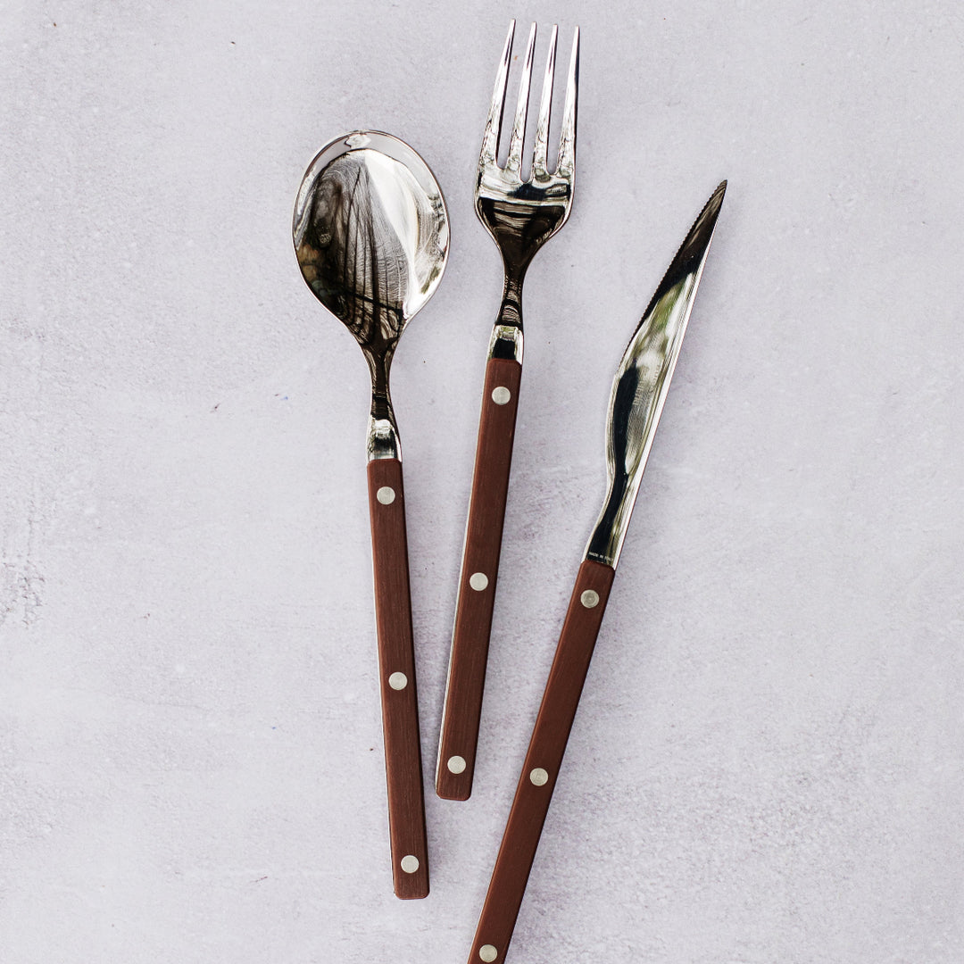 Pastello Brown Three-Piece Place Setting