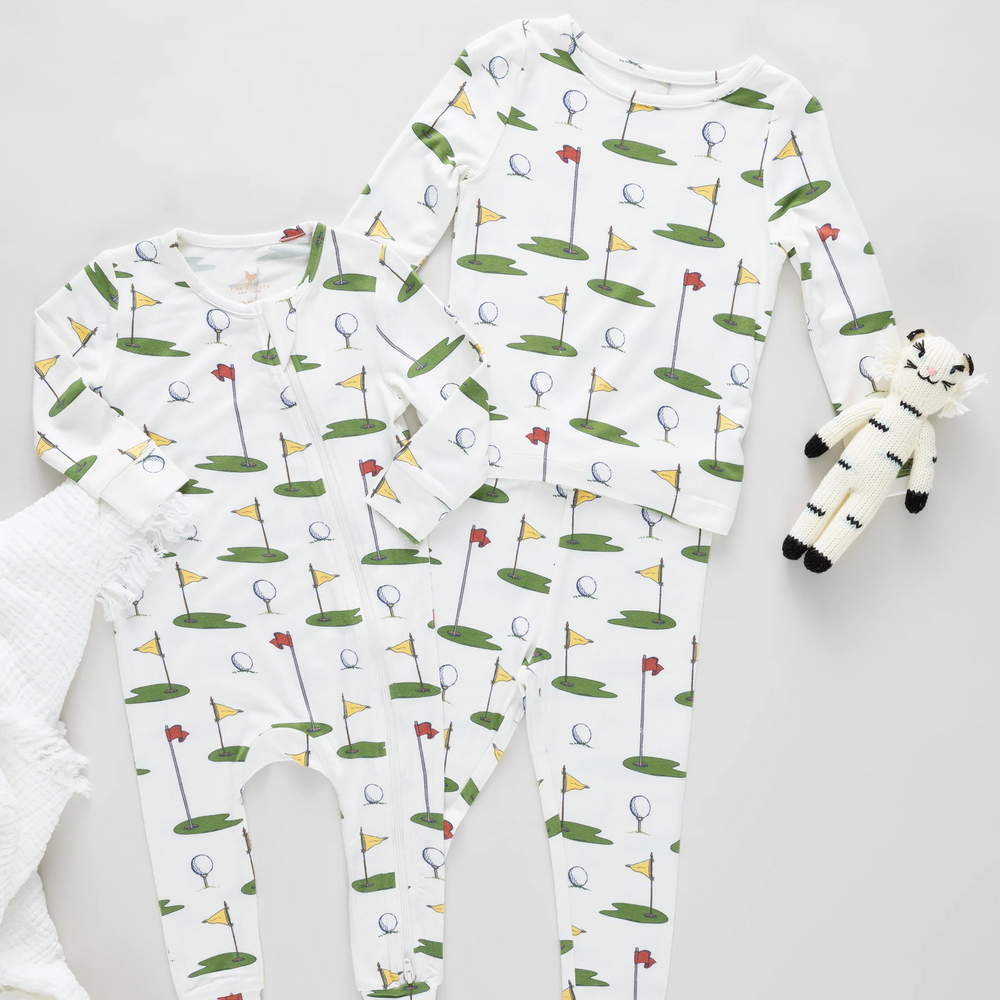 Baby Bamboo Romper - Cream Golf Tournament