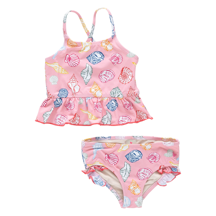 Girls Joy Tankini - Pink Seashells
