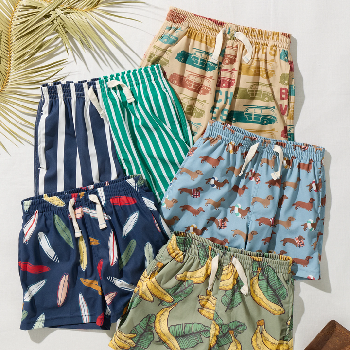 Boys Swim Trunk - Green Banana Leaves