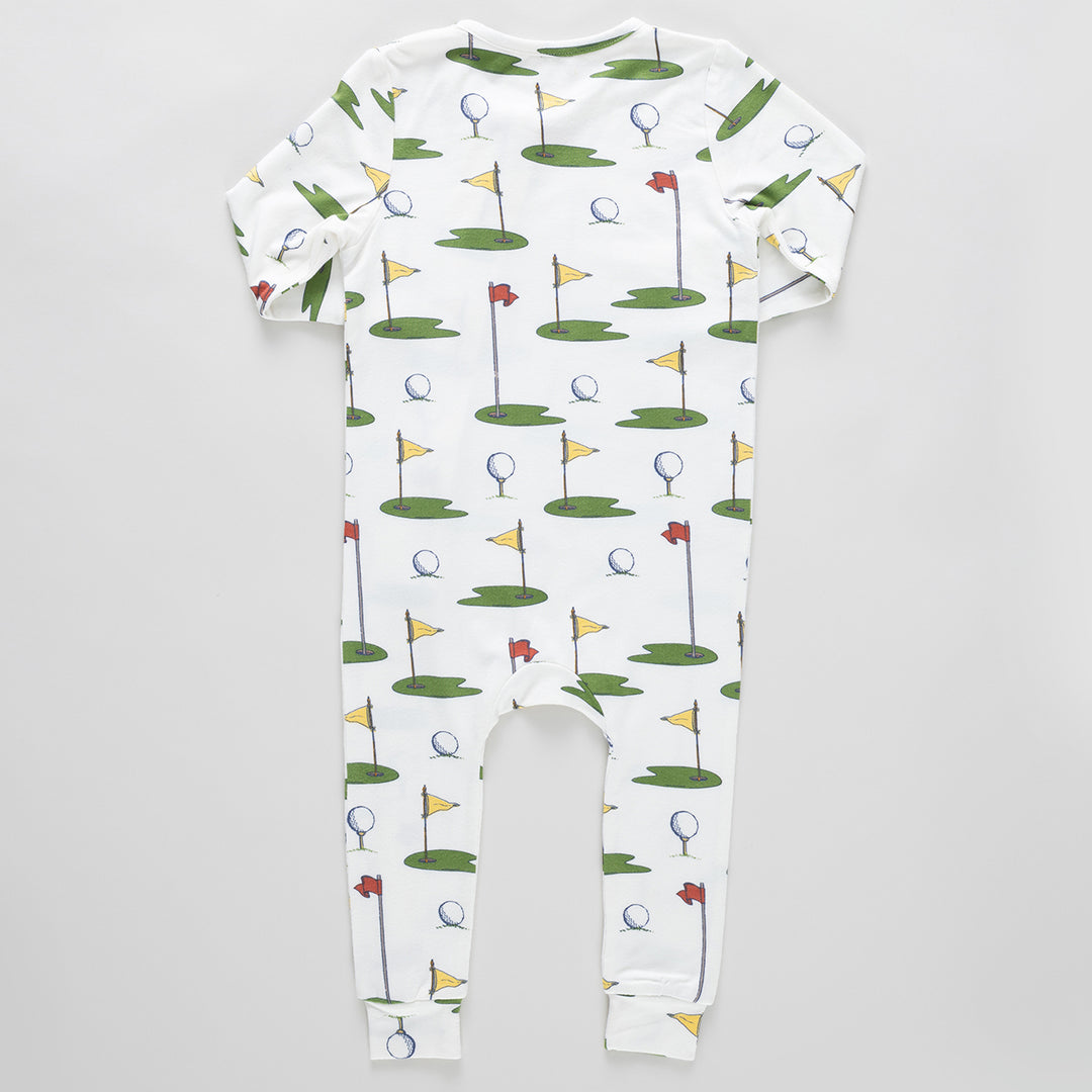 Baby Bamboo Romper - Cream Golf Tournament