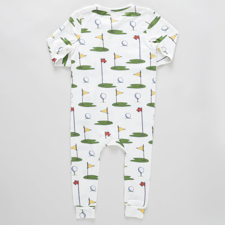 Baby Bamboo Romper - Cream Golf Tournament