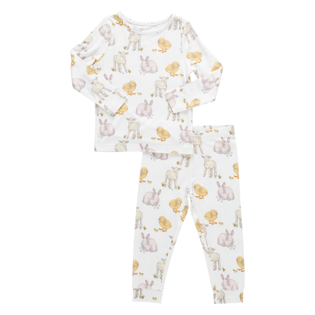 Kids Bamboo PJ Set - Easter Friends