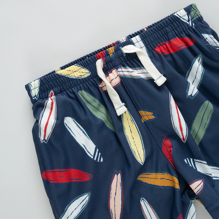 Baby Boys Swim Trunk - Navy Surfboard