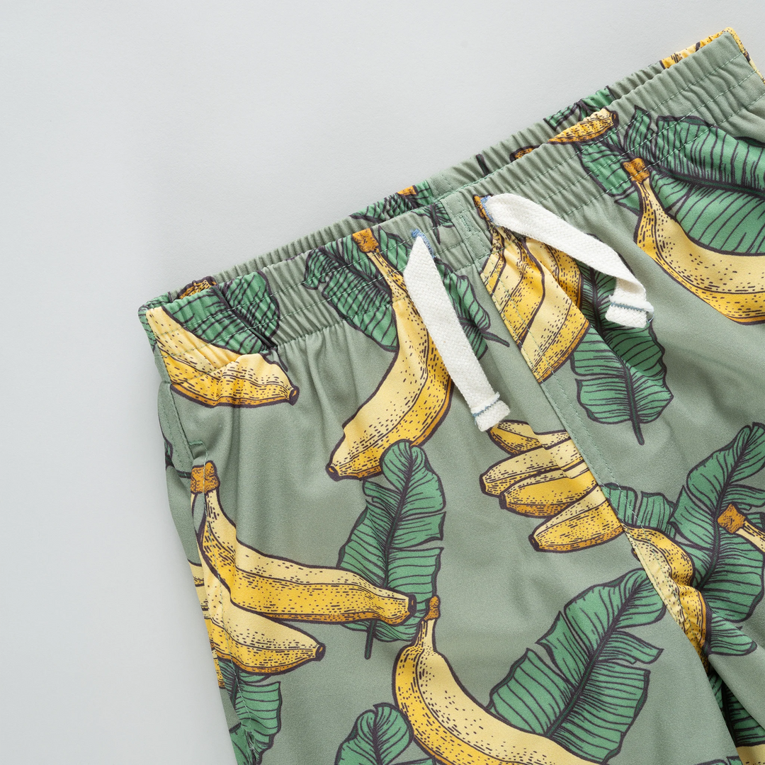 Boys Swim Trunk - Green Banana Leaves
