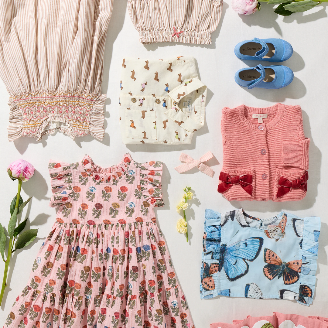 Baby Girls Stevie Dress - Tawny Brown Stripe