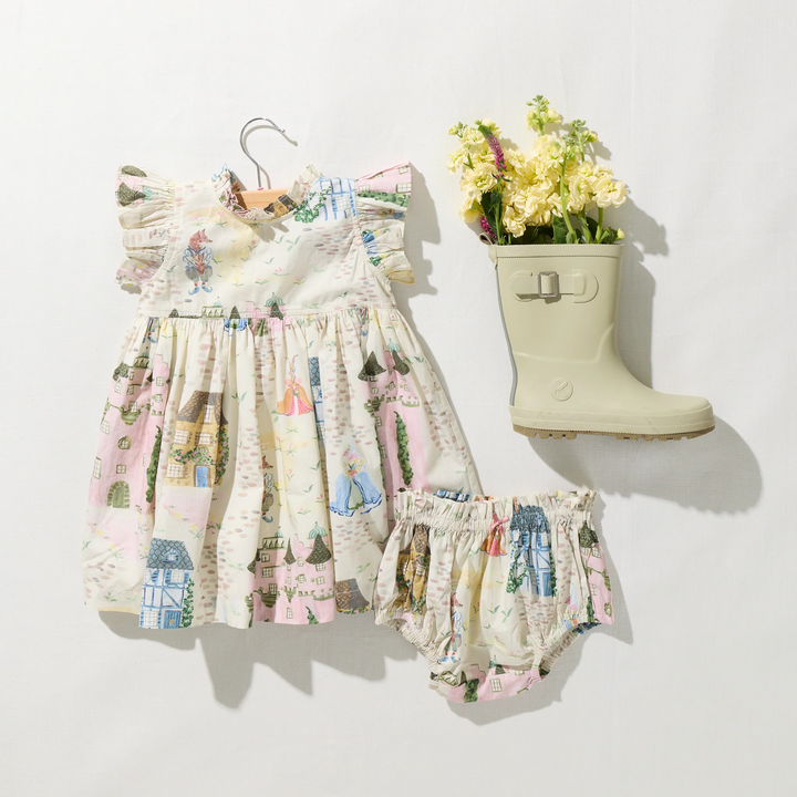 Baby Girls Jennifer Dress Set - Whimsical Castle