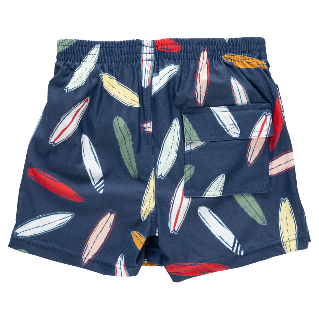 Boys Swim Trunk - Navy Surfboard
