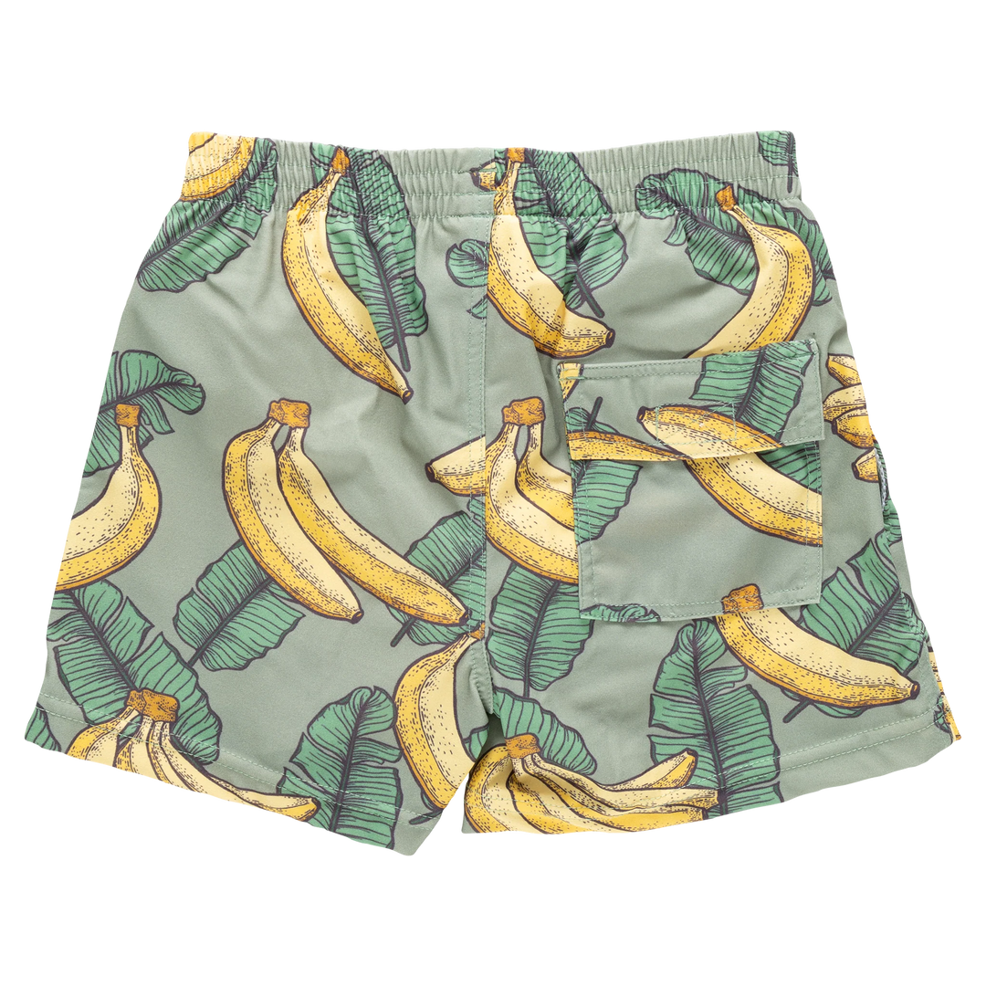 Boys Swim Trunk - Green Banana Leaves
