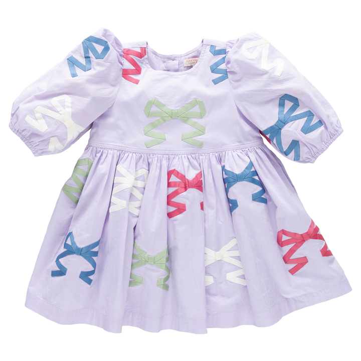 Girls Brooke Dress - Lavender Multi Bow Applique