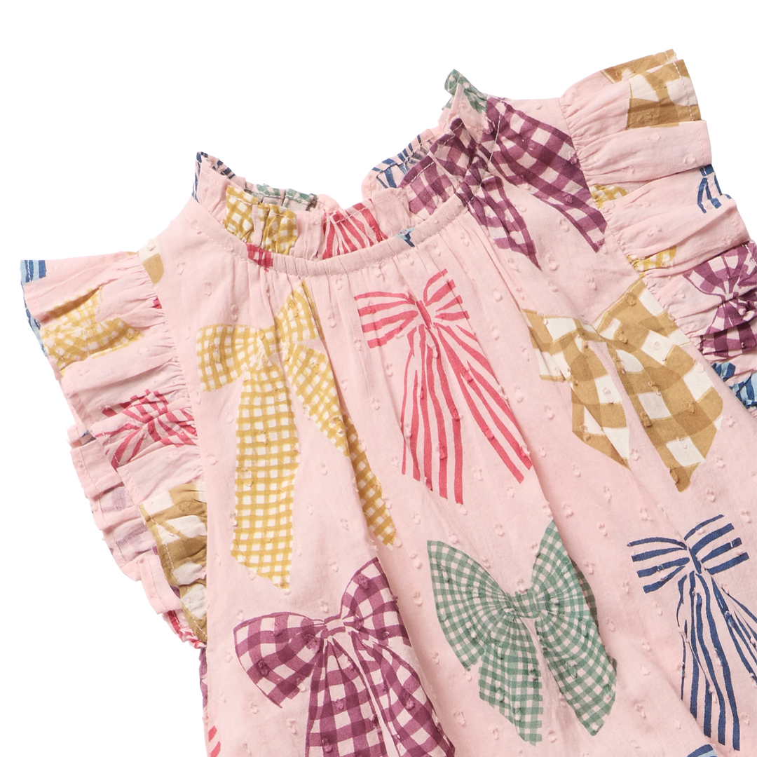 Girls Harper Dress - Patterned Bows