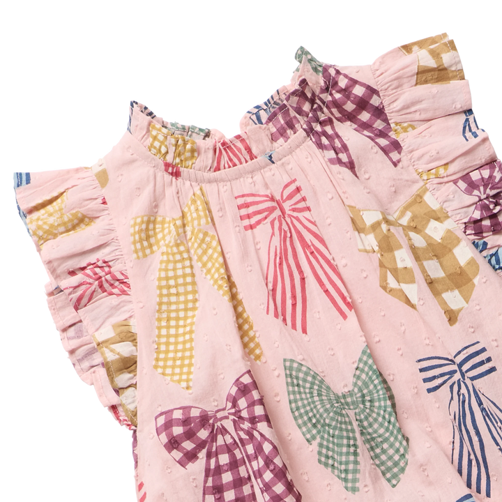 Girls Harper Dress - Patterned Bows