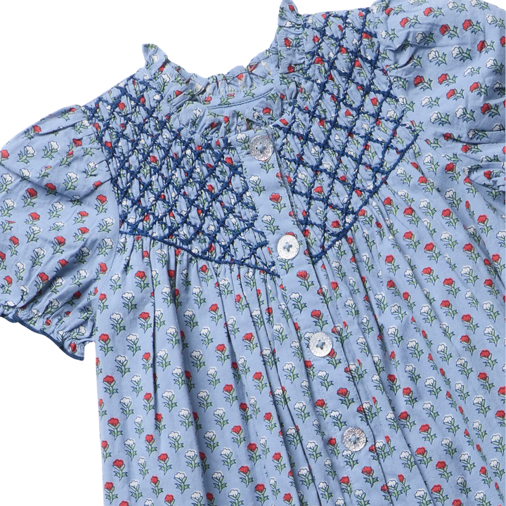 Baby Girls Lucia Dress Set - Light Blue Carnation