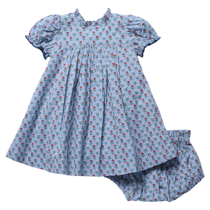 Baby Girls Lucia Dress Set - Light Blue Carnation