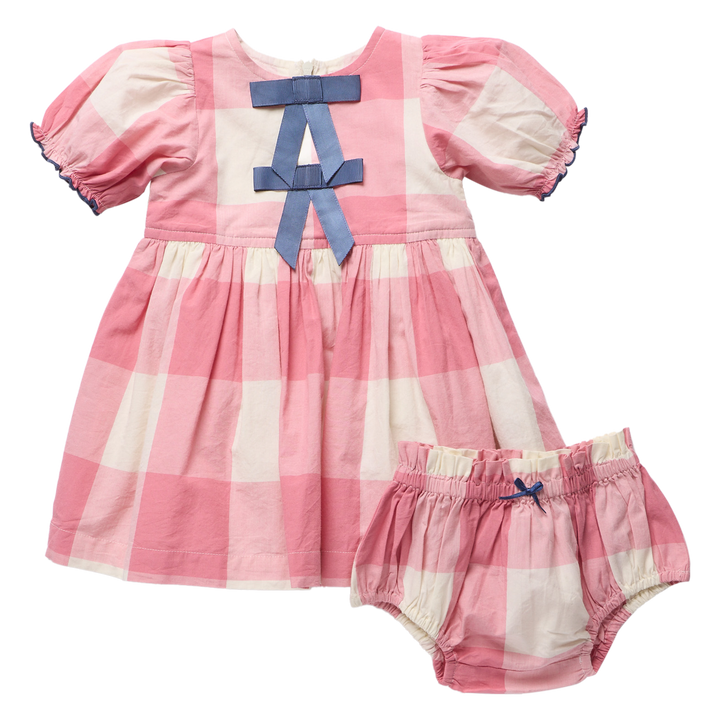 Baby Girls Hermione Dress Set - Pink Check
