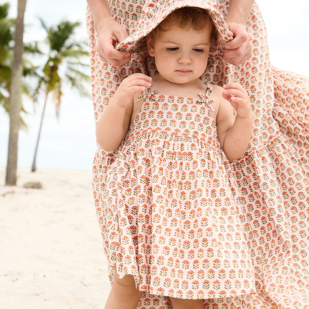 Baby Girls Tia Dress - Pink Prairie Block Print Dress