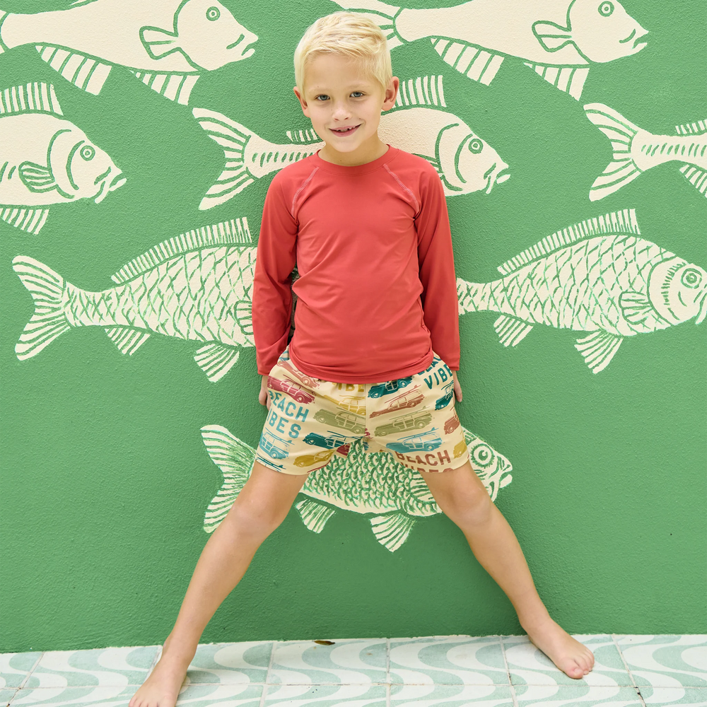 Boys Rash Guard - Red