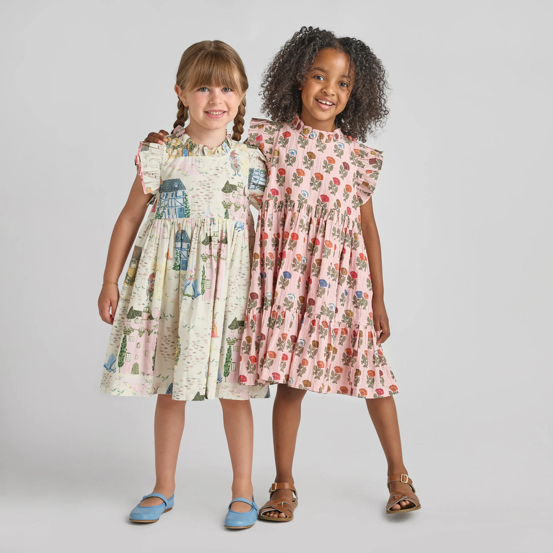 Girls Jennifer Dress - Multi Flower Drop