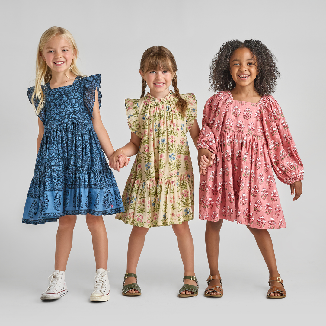 Girls Harper Dress - Leafy Floral